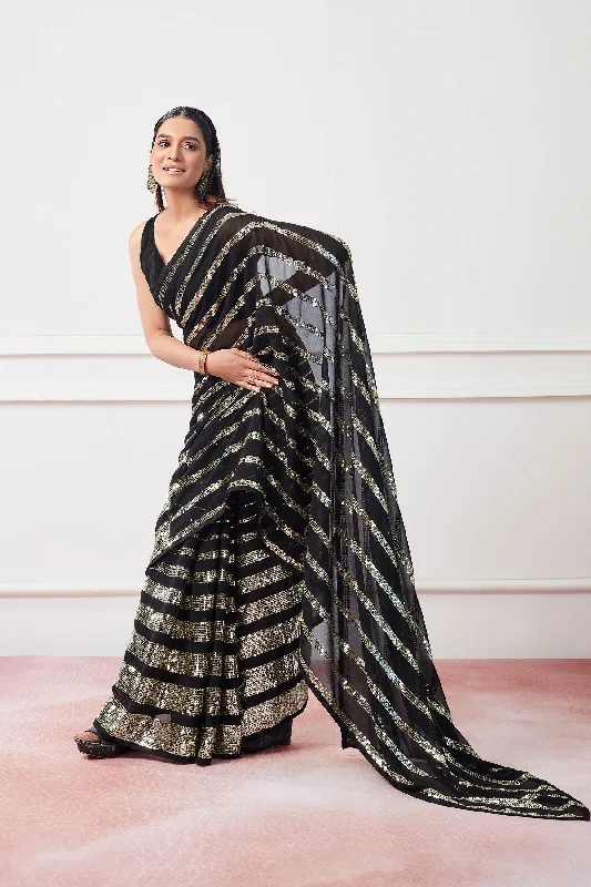 Women Party Wear Sequence Worked Saree with Designer Un Stitched Blouse Subtle Shimmer Blouse