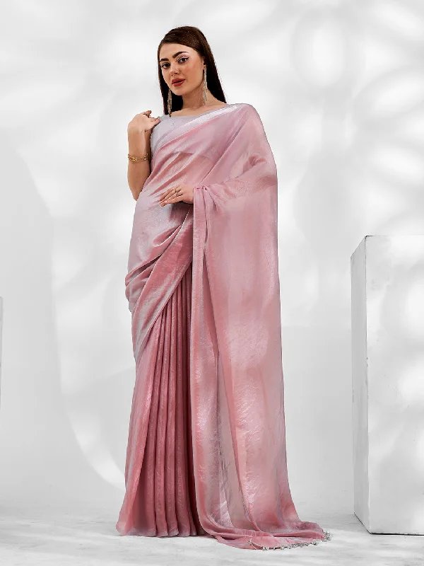 Women Party Wear Premium Organza Silk Saree With Un Stitched Blouse Soft Satin Blouse