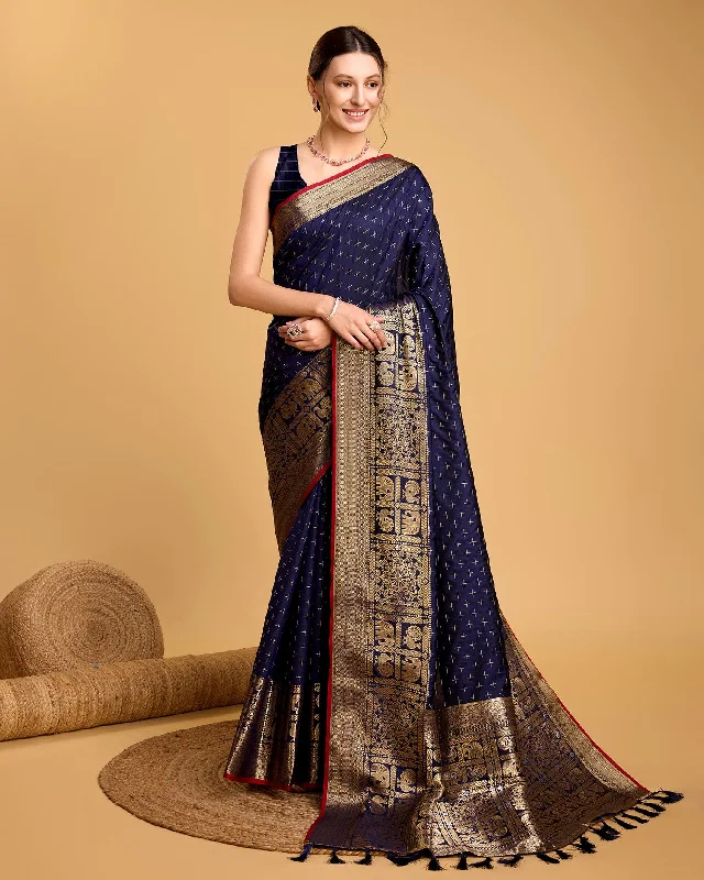 Women Party Wear Premium Banarasi Silk Saree With Un Stitched Blouse Sweetheart Neck Blouse