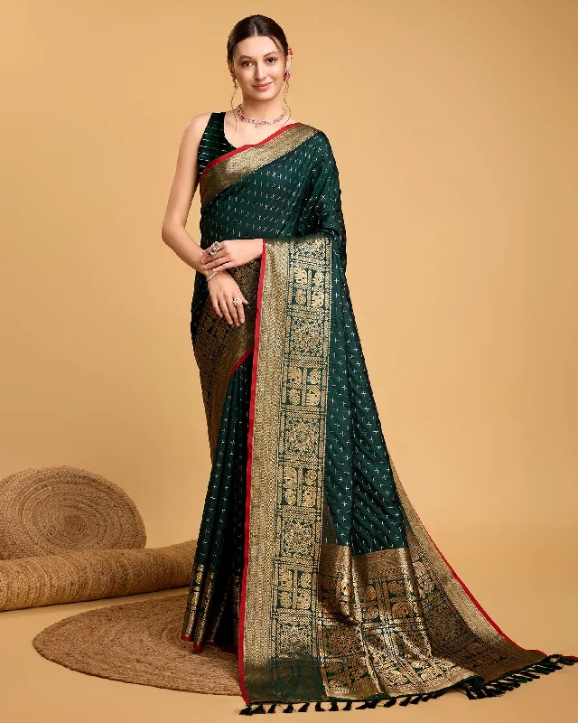 Women Party Wear Premium Banarasi Silk Saree With Un Stitched Blouse Smart Business Blouse