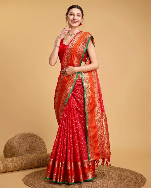 Women Party Wear Premium Banarasi Silk Saree With Un Stitched Blouse Soft Modal Blouse