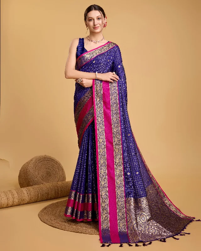 Women Party Wear Premium Banarasi Silk Saree With Un Stitched Blouse Backless Summer Blouse