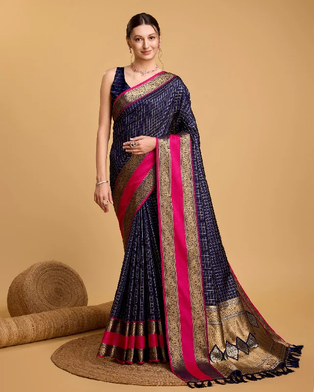Women Party Wear Premium Banarasi Silk Saree With Un Stitched Blouse Lightweight Linen Blouse