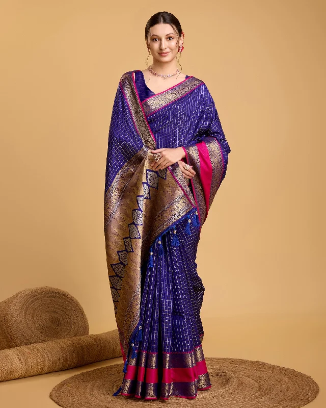 Women Party Wear Premium Banarasi Silk Saree With Un Stitched Blouse Elegant Office Blouse