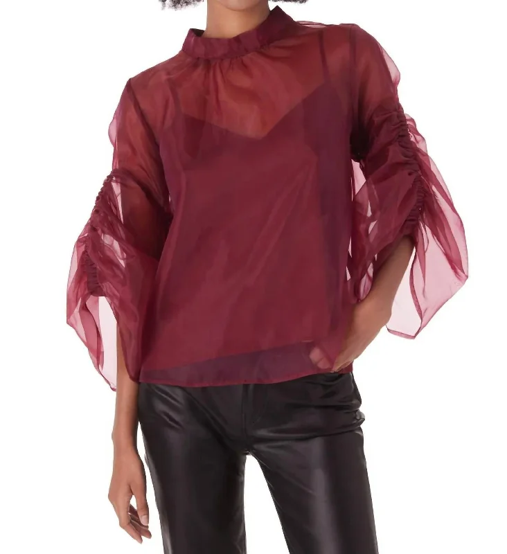 Sibyl Blouse In Cabernet Business Casual Blouse