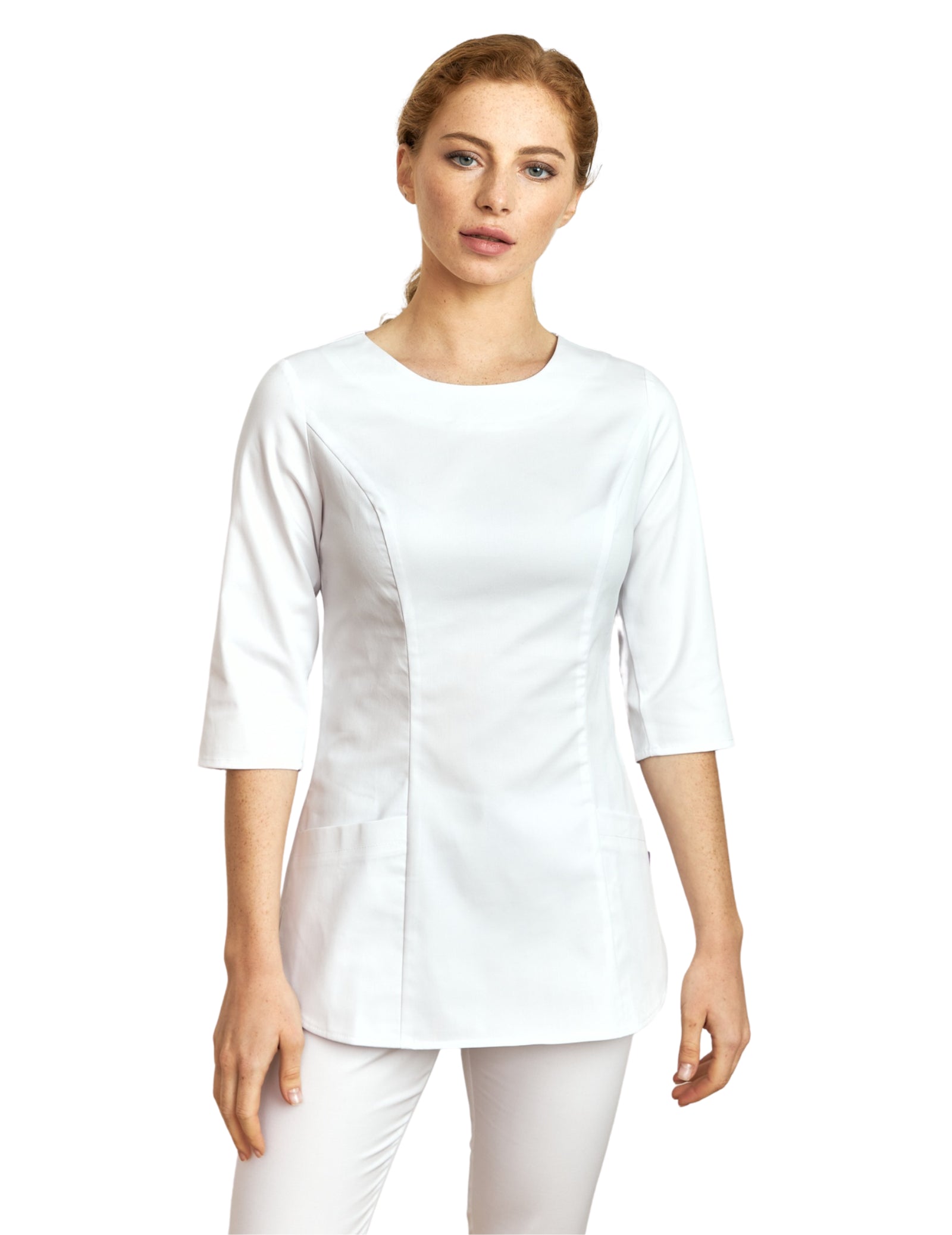 Treat in Style Women's Classic Blouse - White Floral Chiffon Blouse