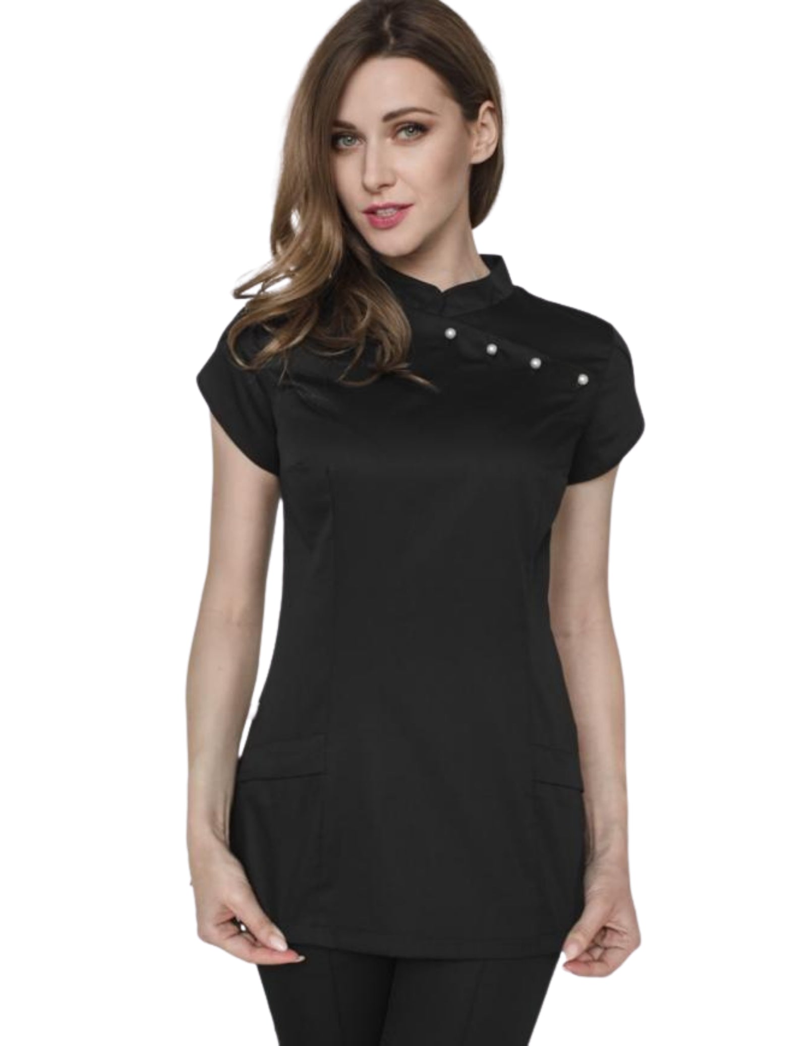 Treat in Style Women's Pearls Blouse - Black Loose Fit Blouse