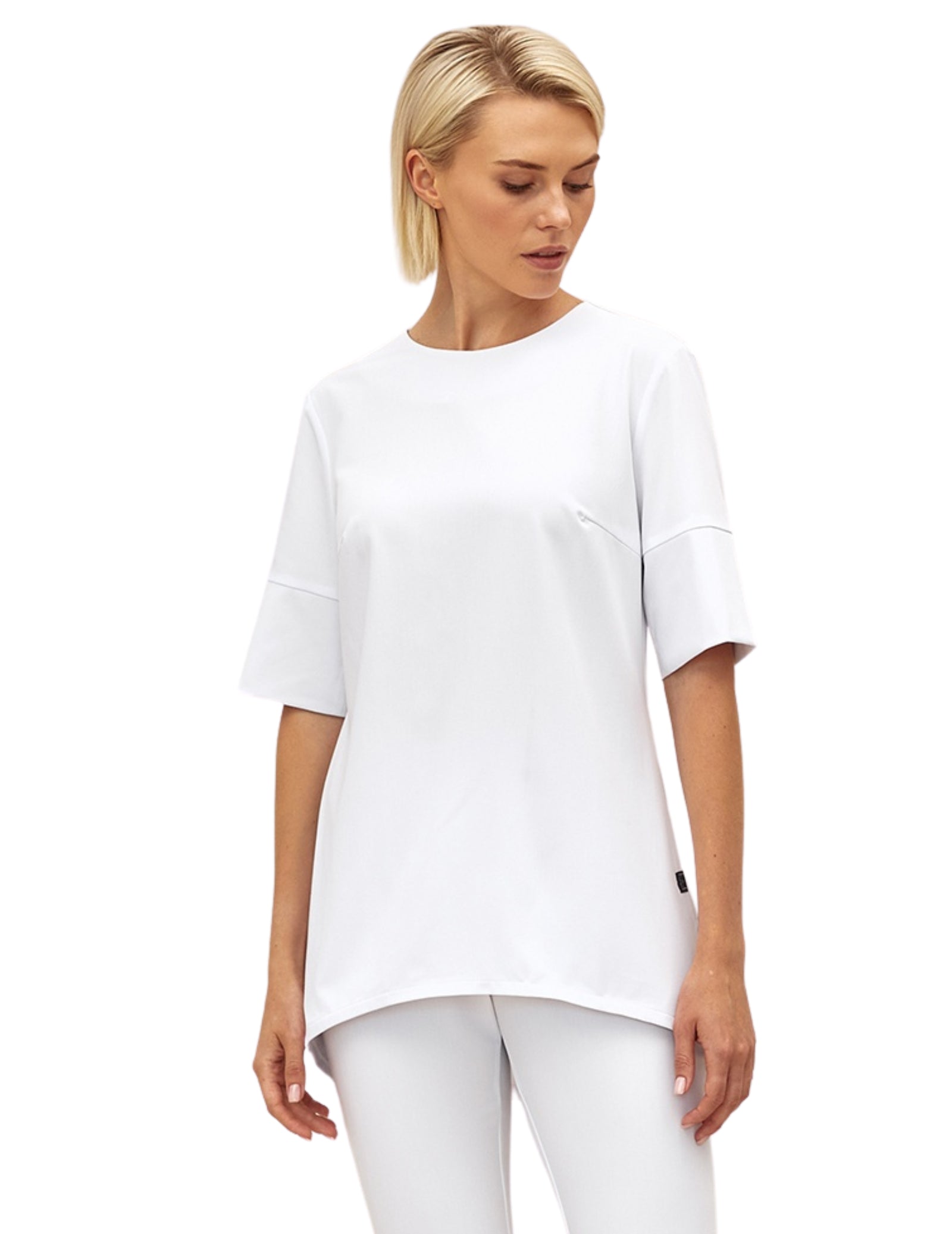 Treat in Style Women's Minimalistic Medical Blouse - White Pastel Color Blouse