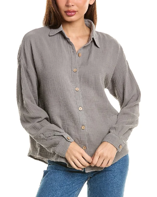 XCVI Judson Shacket Silky Tunic Blouse