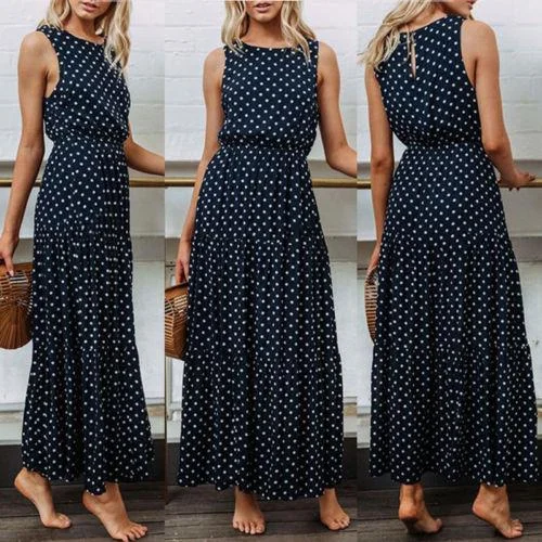Boho Loose Sleeveless Maxi Dress Fashionable Maxi Dress with Fringe