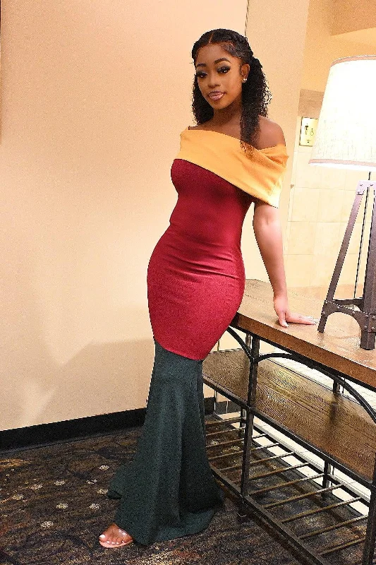 Fold-Over Maxi Dress Stylish Longline Maxi Dress