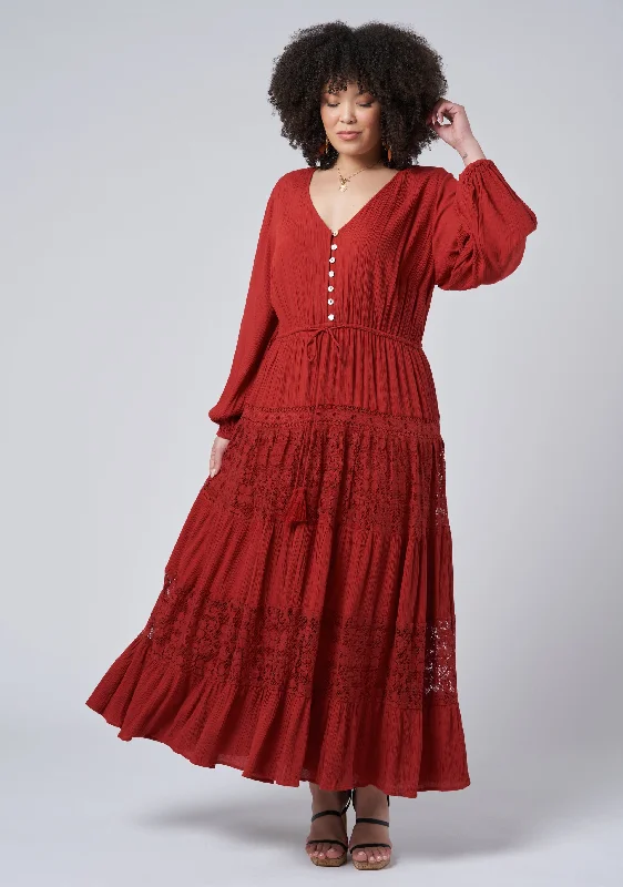 Free Lace Maxi Dress Comfortable Bohemian Maxi Dress