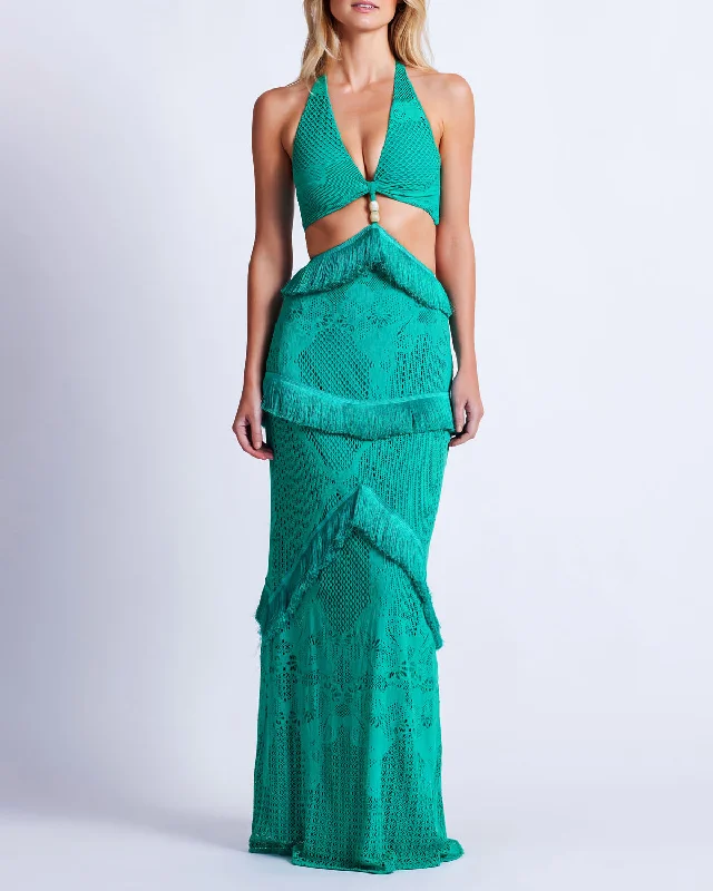 PatBo Halterneck Maxi Dress Elegant Velvet Maxi Dress