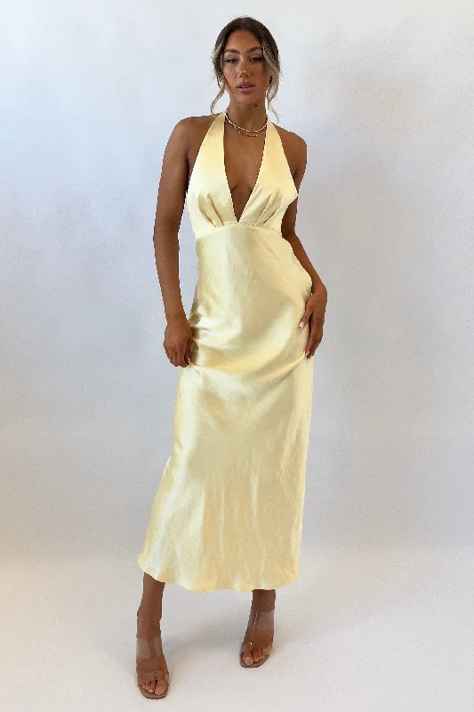 Jessalyn Maxi Dress - Yellow Stylish Longline Maxi Dress