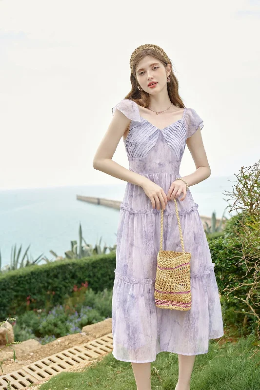 Floral Maxi Dress for Women Trendy V-Neck Maxi Dress