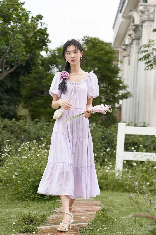 Purple Maxi Dress for Women Elegant Maxi Dress with Pockets