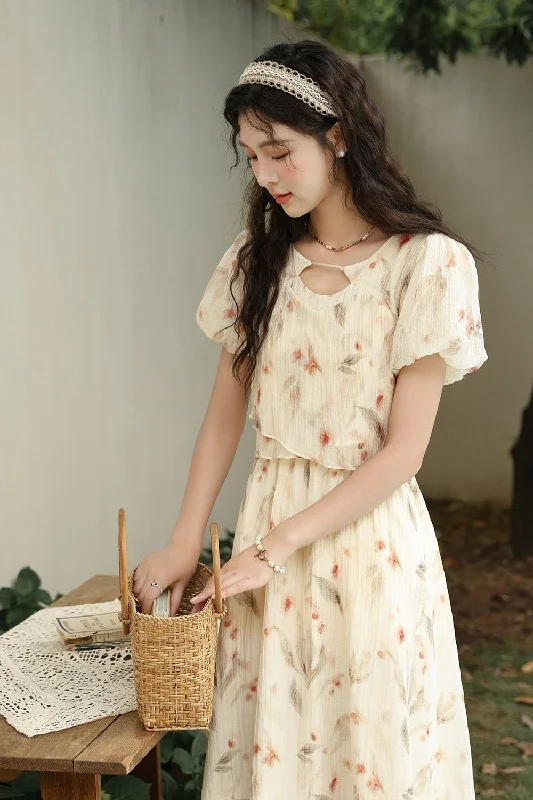 Floral Maxi Dress for Women Fashionable Button-Down Maxi Dress