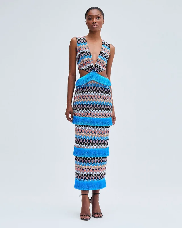 PatBo Crochet Cut Out Maxi Dress Fashionable Asymmetrical Maxi Dress