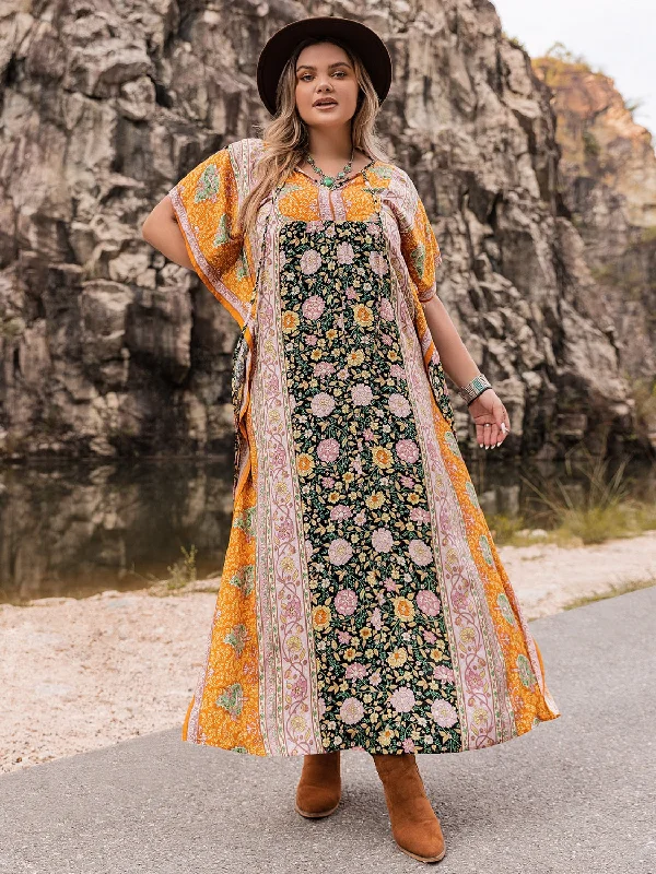 Plus Size Tie Neck Maxi Dress Chic Sleeveless Maxi Dress