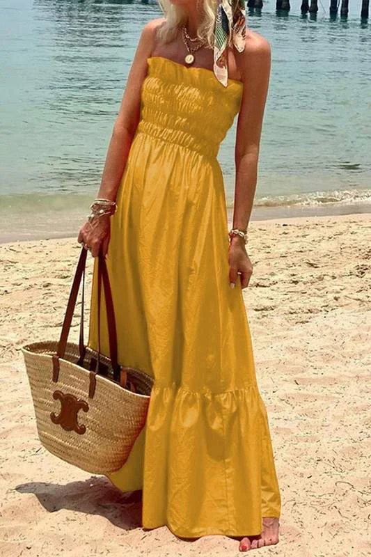 RUFFL RUCHED MAXI DRESS Trendy Printed Maxi Dress