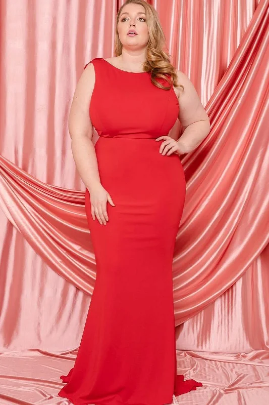 Ruffle Drapped Tail Plus Size Maxi Dress Classic Solid Maxi Dress