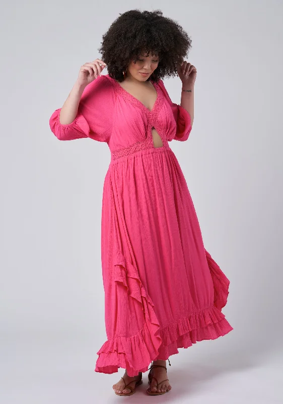 Serial Lover Maxi Dress Stylish Maxi Dress with Frills