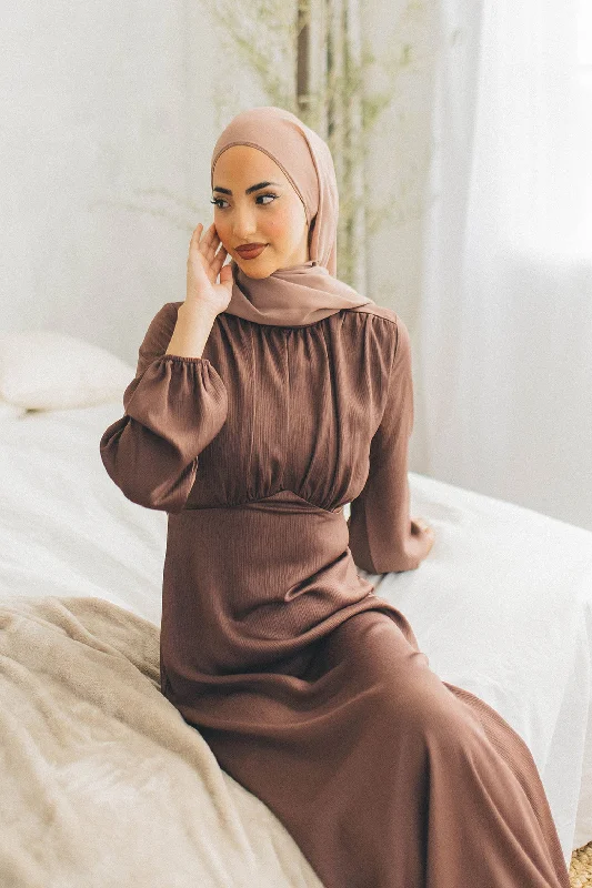 Sireen Textured Maxi Dress- Espresso Chic Summer Maxi Dress