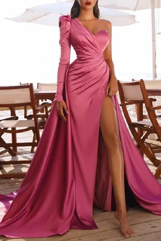 Solid Color Party High Slipt Maxi Dress Elegant Wraparound Maxi Dress