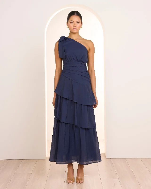 Thalia Ruffle Maxi Dress Fashionable Asymmetrical Maxi Dress