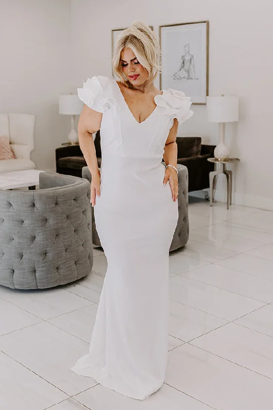The Lindsey Ruffle Maxi Dress Curves Classic Solid Maxi Dress