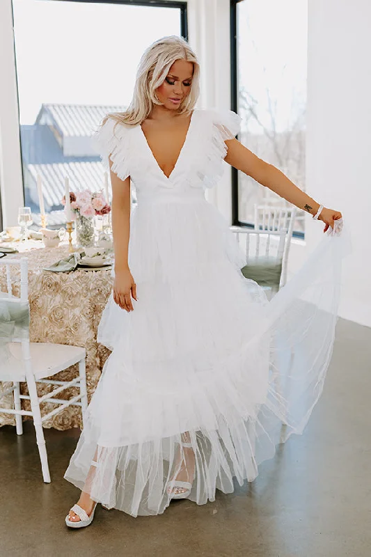 Wedding Bells Ringing Tulle Maxi Dress Fashionable Sheer Maxi Dress