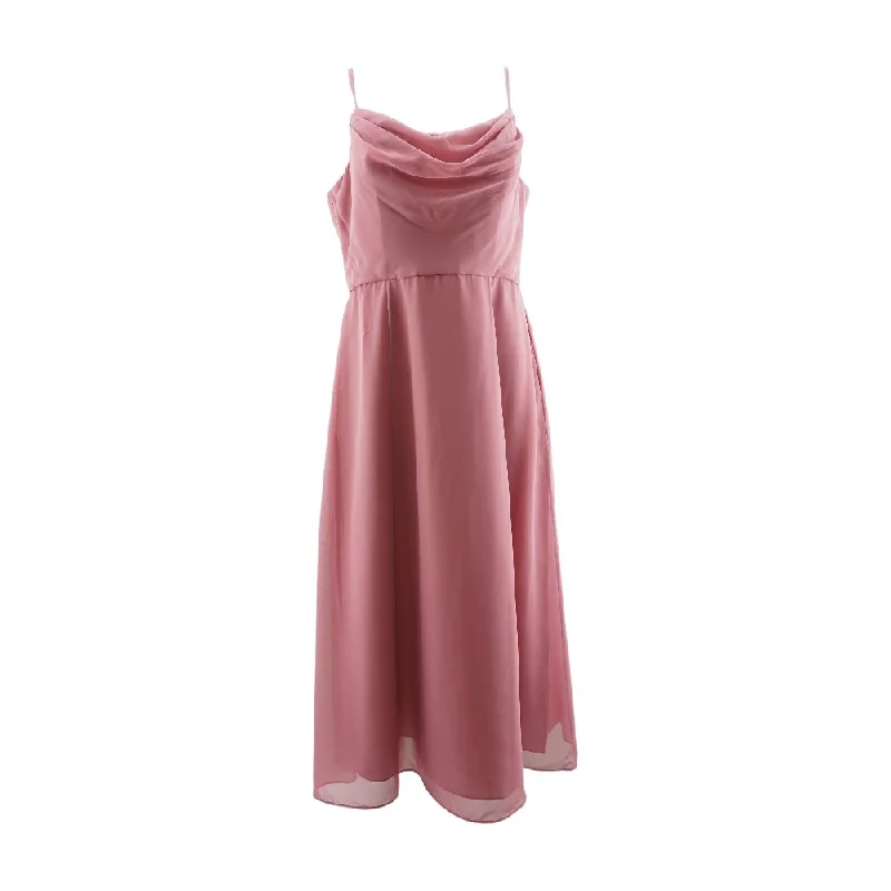 Pink Solid Maxi Dress Classic A-Line Maxi Dress