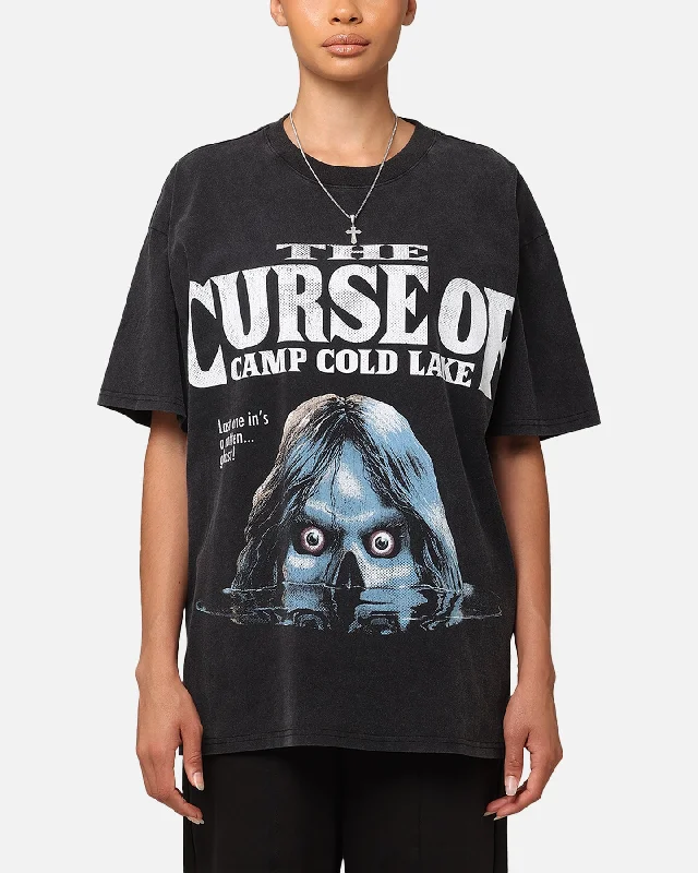 American Thrift X Goosebumps Cold Lake Heavy T-Shirt Vintage Black Zippered Buttoned Snapped American Thrift X Goosebumps Cold Lake Heavy T-Shirt Vintage Black Zippered Buttoned Snapped
