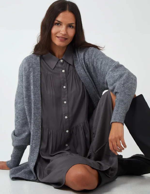 ASIA - Button Down Tiered Shirt Dress Polka Dot Checkered Tartan