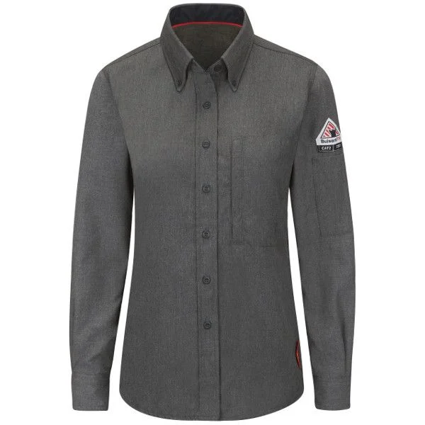 BULWARK FR WOMEN'S iQ LIGHTWEIGHT WORK SHIRT Denim Fabric Leather Fabric Suede Fabric