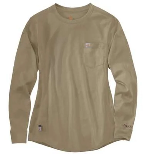 CARHARTT FR WOMEN'S FORCE COTTON CREW T-SHIRT - LONG SLEEVE Asymmetrical Pockets Print