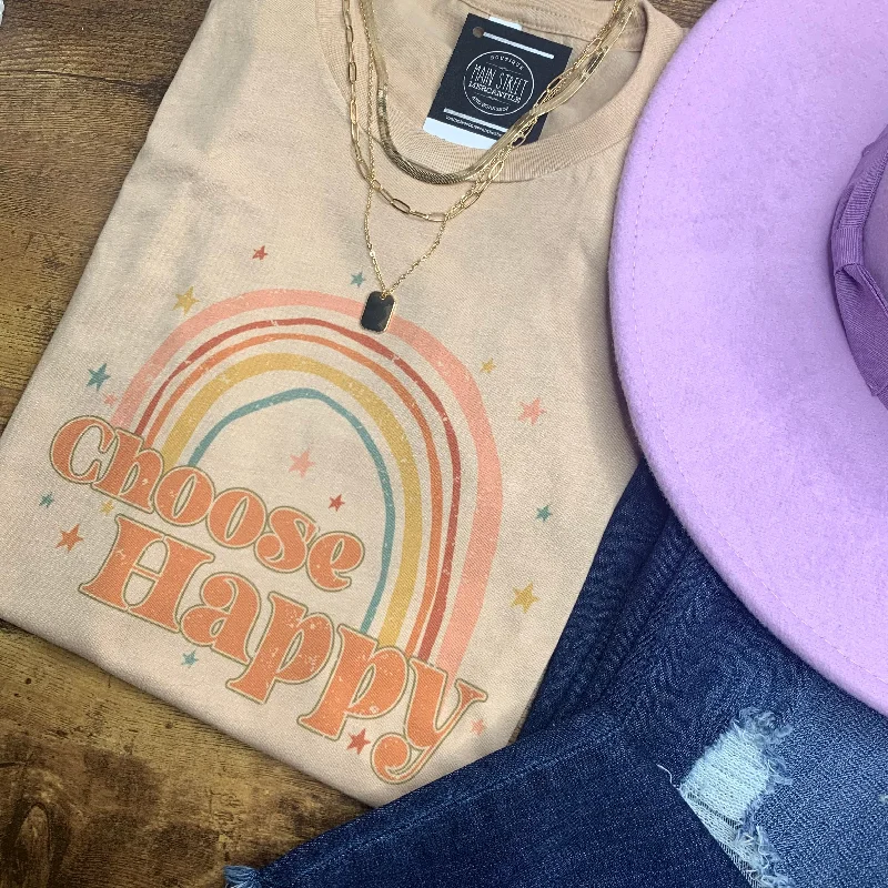 Choose Happy graphic tee Elegant Classic Vintage