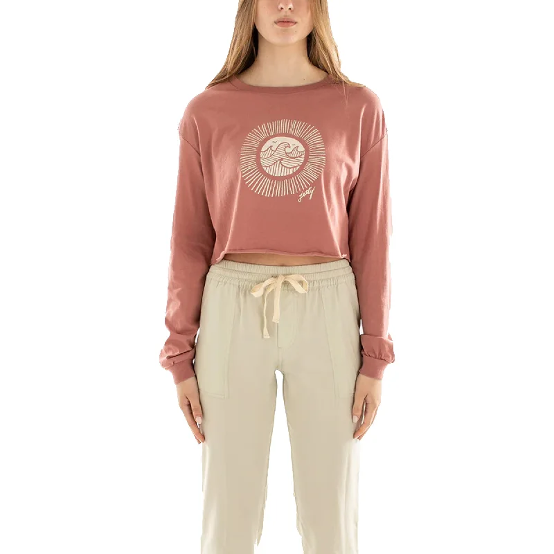 Jetty Rays Women's L/S Shirt - Mauve Oversized T-Shirt Spandex breathable