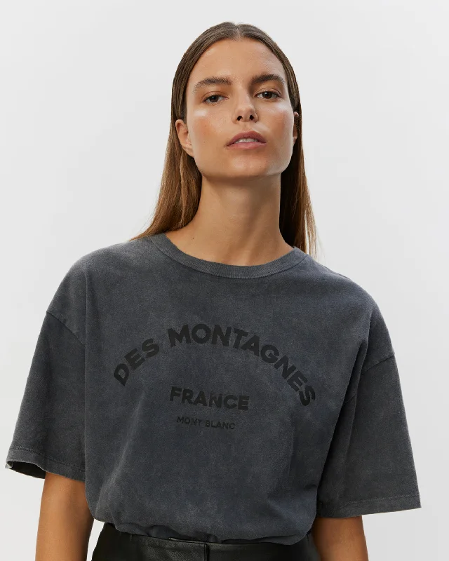 ZITASW T-SHIRT - Washed black Fleece Nylon Spandex