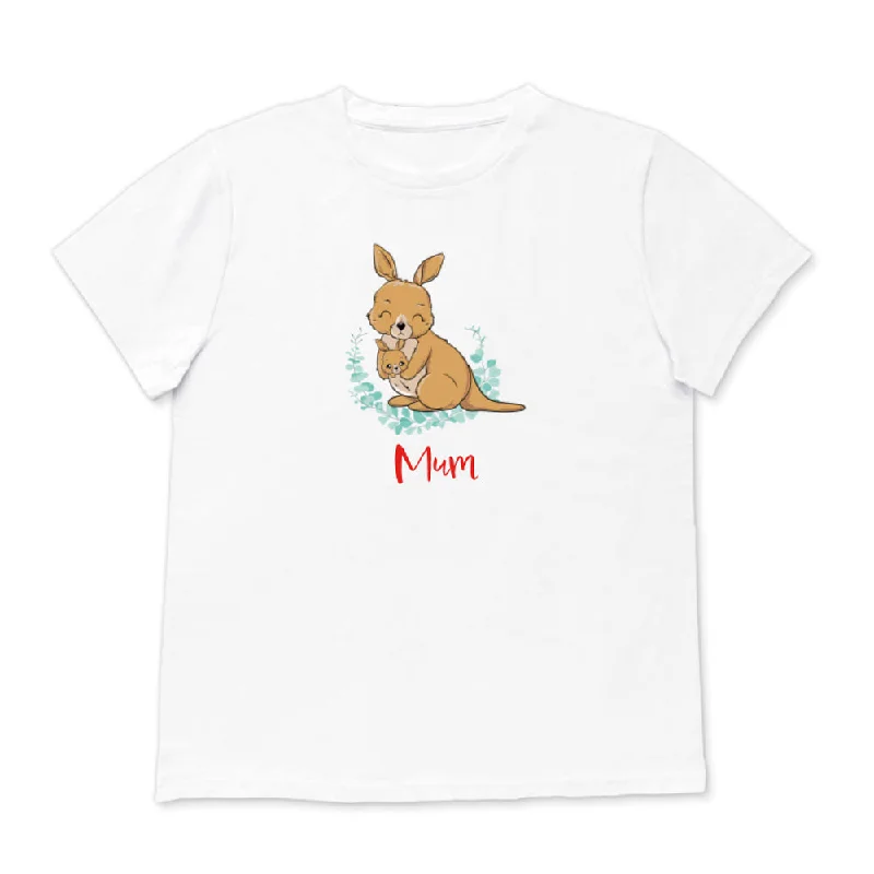Women Aussie Animals T-Shirt - Kangaroo Boxy Fit Fitted Loose