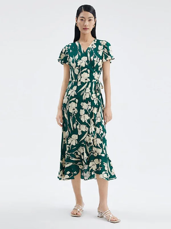 19 Momme Printed Silk Dress