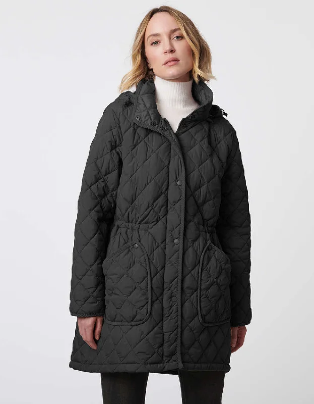 All Day Flair Quilted Puffer Jacket Cotton Fabric Linen Fabric Terry Fabric
