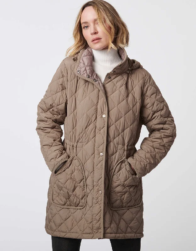 All Day Flair Quilted Puffer Jacket Knit Fabric Woven Fabric Fleece Fabric