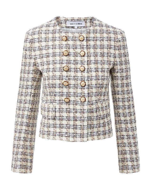 Bentley Tweed Jacket Ivory Camel Herringbone Jacket Checkered Jacket Solid Jacket