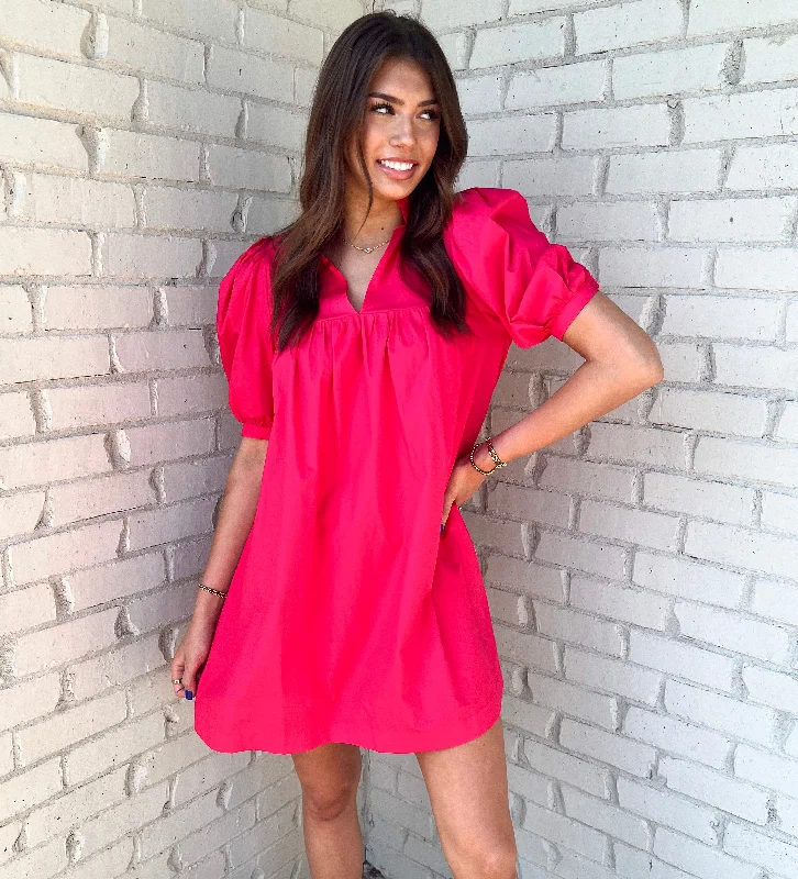 BEST DAY YET FUCHSIA MINI DRESS Trendy A-Line Mini Dress