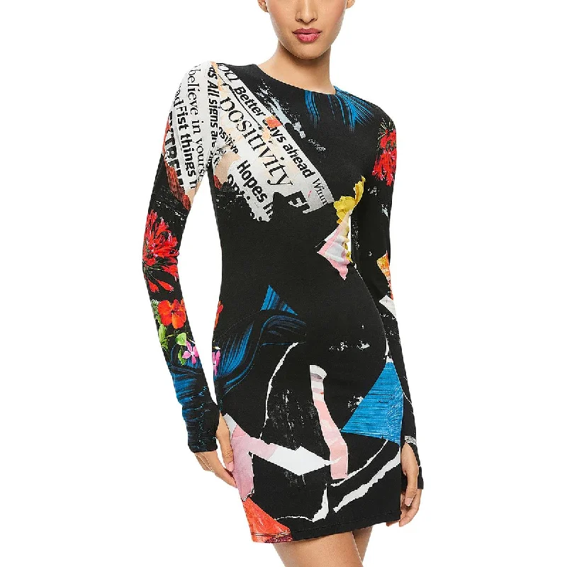 Womens Above Knee Long Sleeve Mini Dress Cozy Ruched Mini Dress