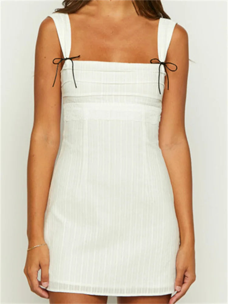 Retro Lace-up Strap Sling Mini Dresses Comfortable Boho Mini Dress