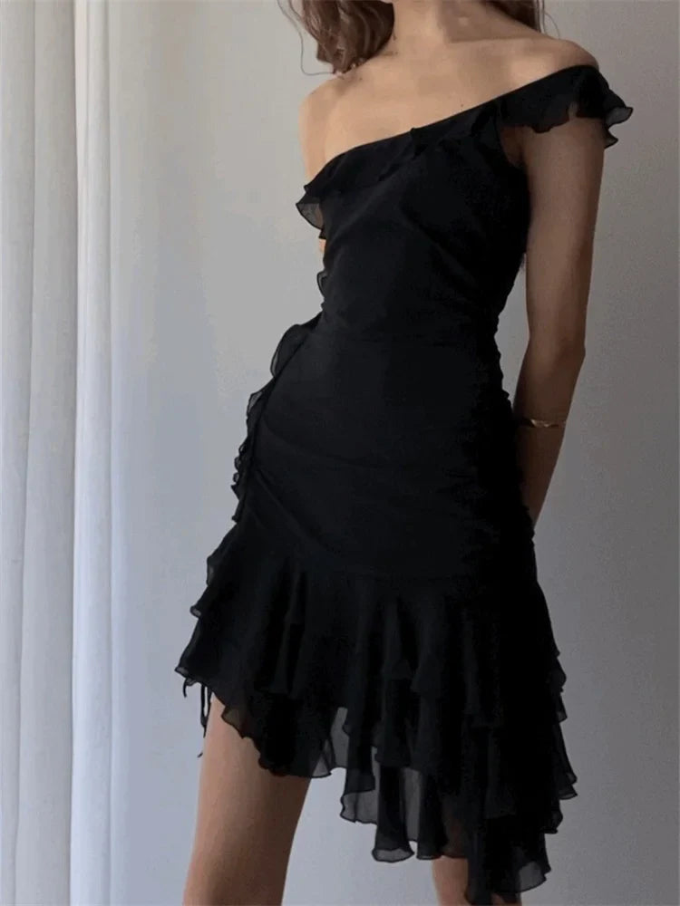 Sleeveless Irregular Hem Party Mini Dresses Elegant Velvet Mini Dress
