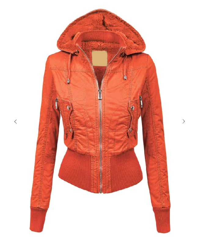 Bomber Jacket With Removable Hoodie Fleece Jacket Down Jacket Parka