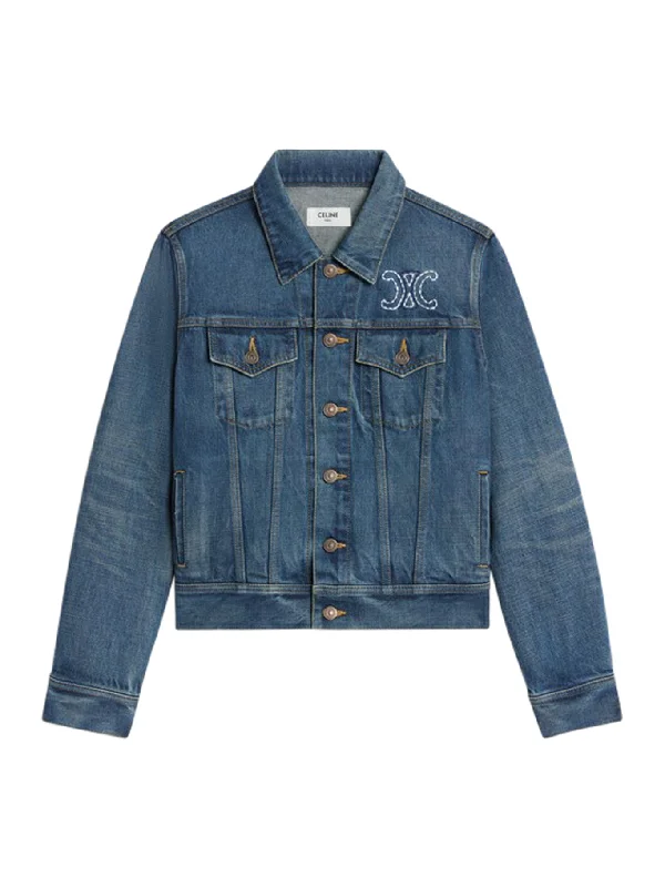 DARK UNION WASH DENIM TRUCKER JACKET Nylon Jacket Polyester Jacket Spandex Jacket